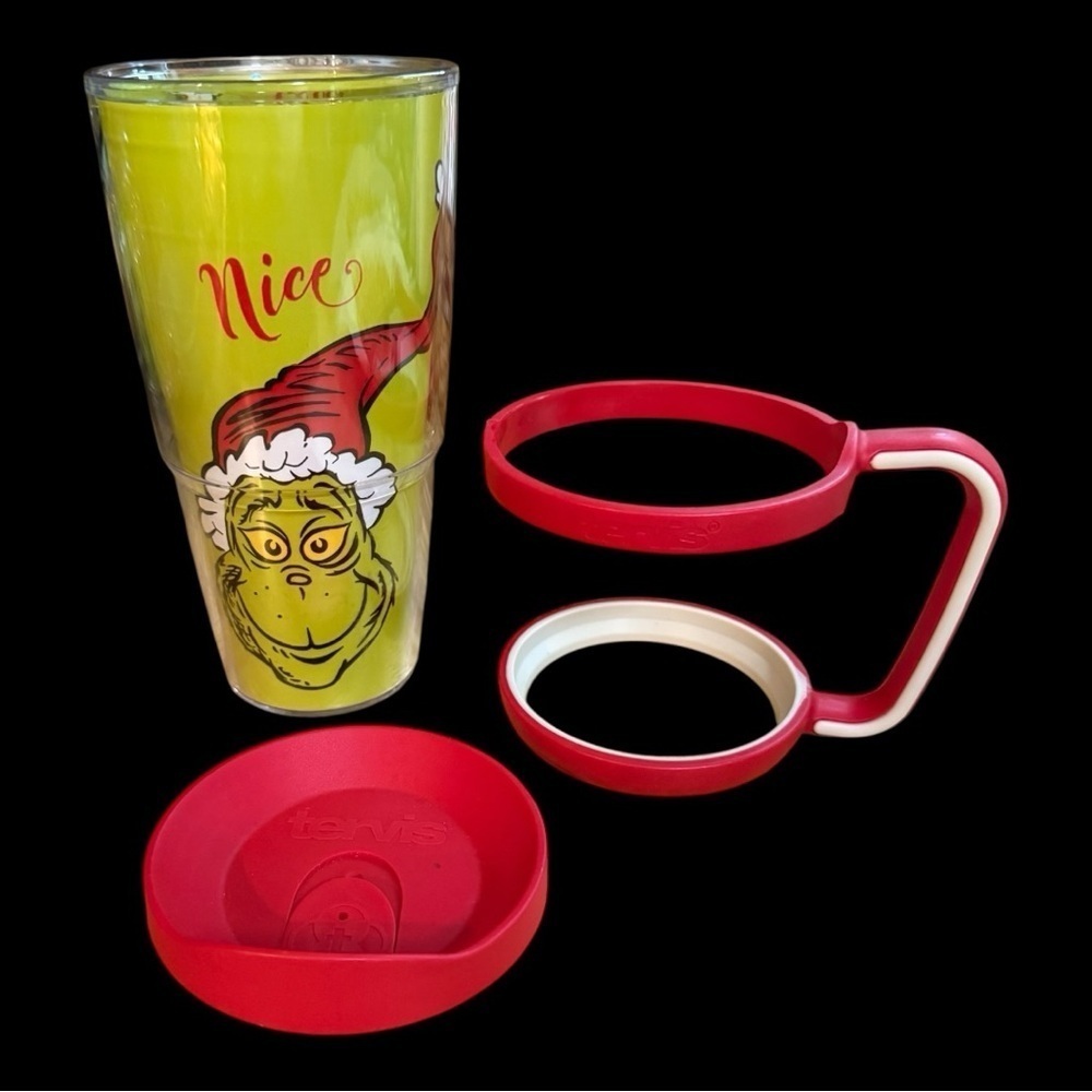Grinch "Naughty or Nice" 24 oz Tervis Tumbler W/Lid and Removable Handle - NWOT - Picture 3 of 5